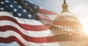 United States Flag Flown Over Capitol