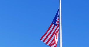 An image of the American flag in Maine