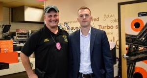 Congressman Golden with Chief Greeley.