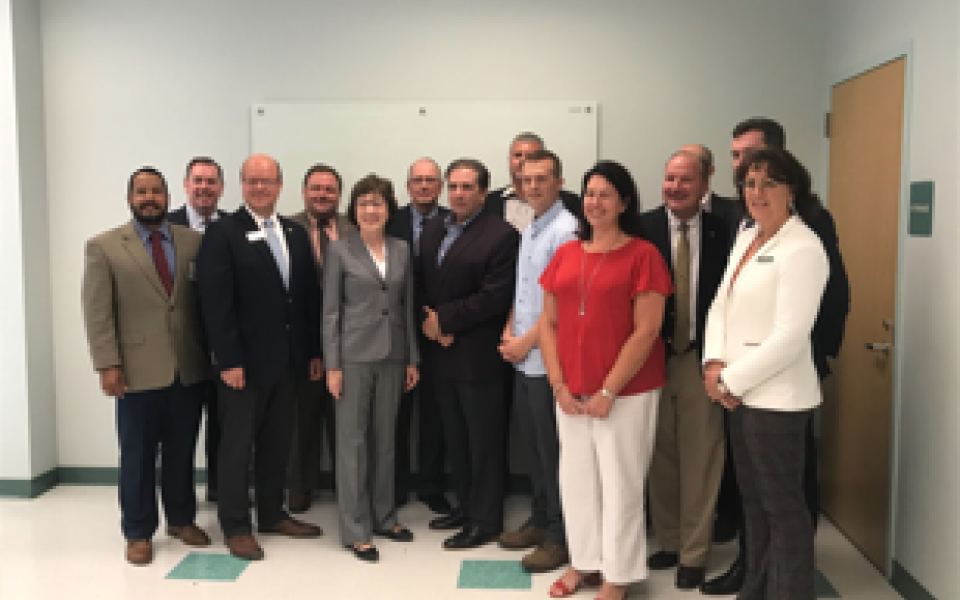 Congressman Jared Golden in a group photo.