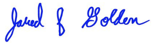 Jared F. Golden's signature.