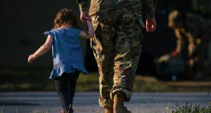 soldier with child