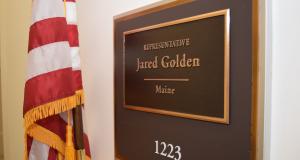 Congressman Jared Golden's office sign.