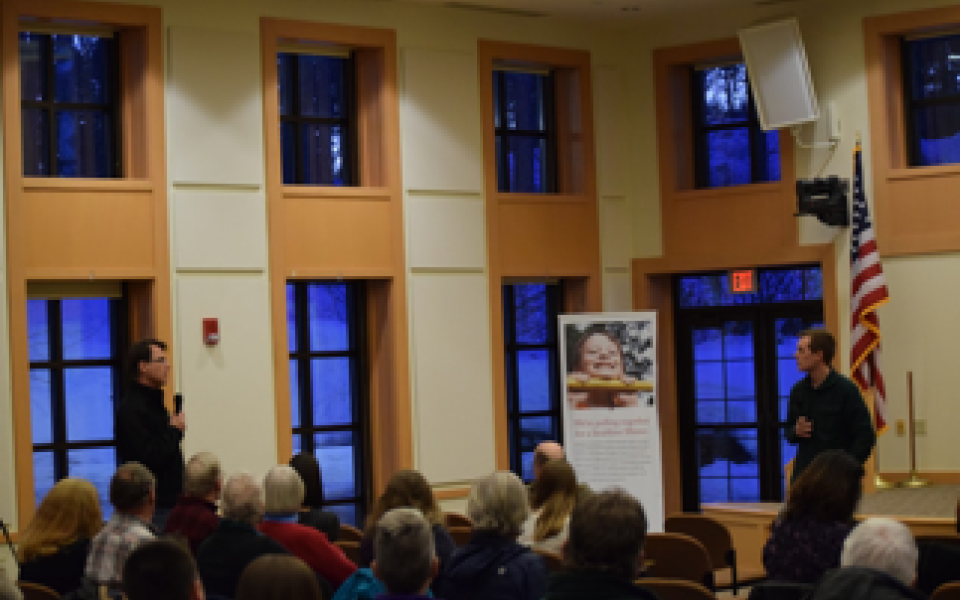 Congressman Jared Golden at his Farmington Town Hall.